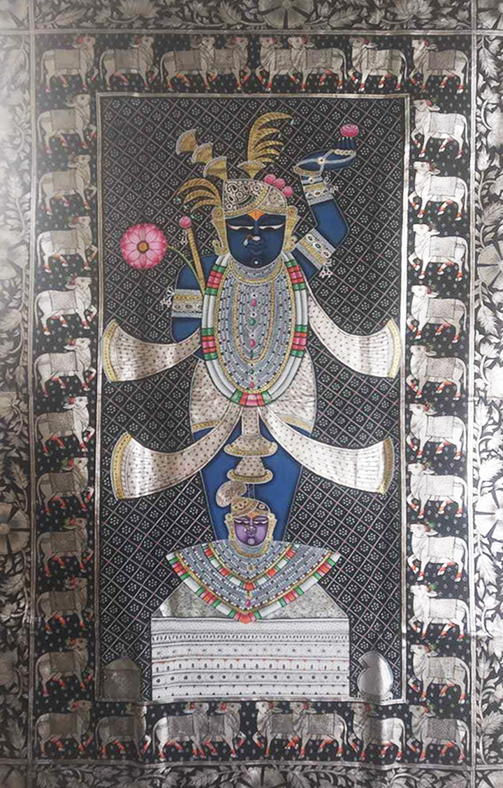 Shrinathji’s Elegance: Pichwai Painting by Jayesh Sharma Thumbnail
