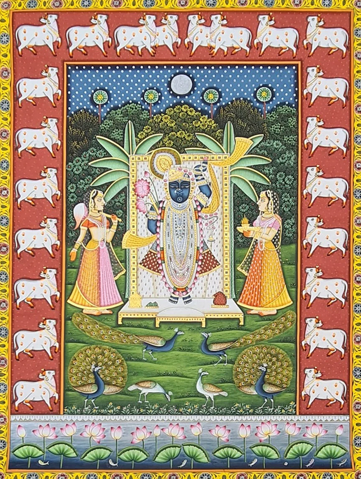 Shrinathji's Tale in Pichwai Painting by Dinesh Soni Thumbnail