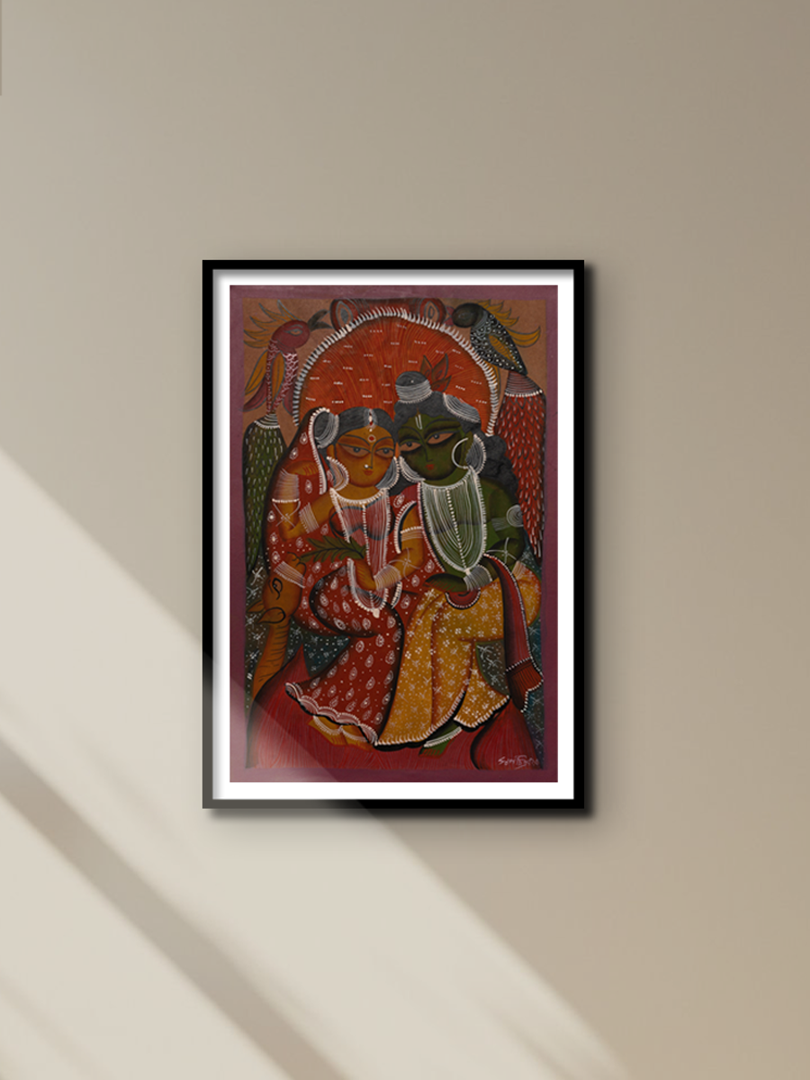 Sita and Ram in Bengal Pattachitra by Swarna Chitrakar for sale