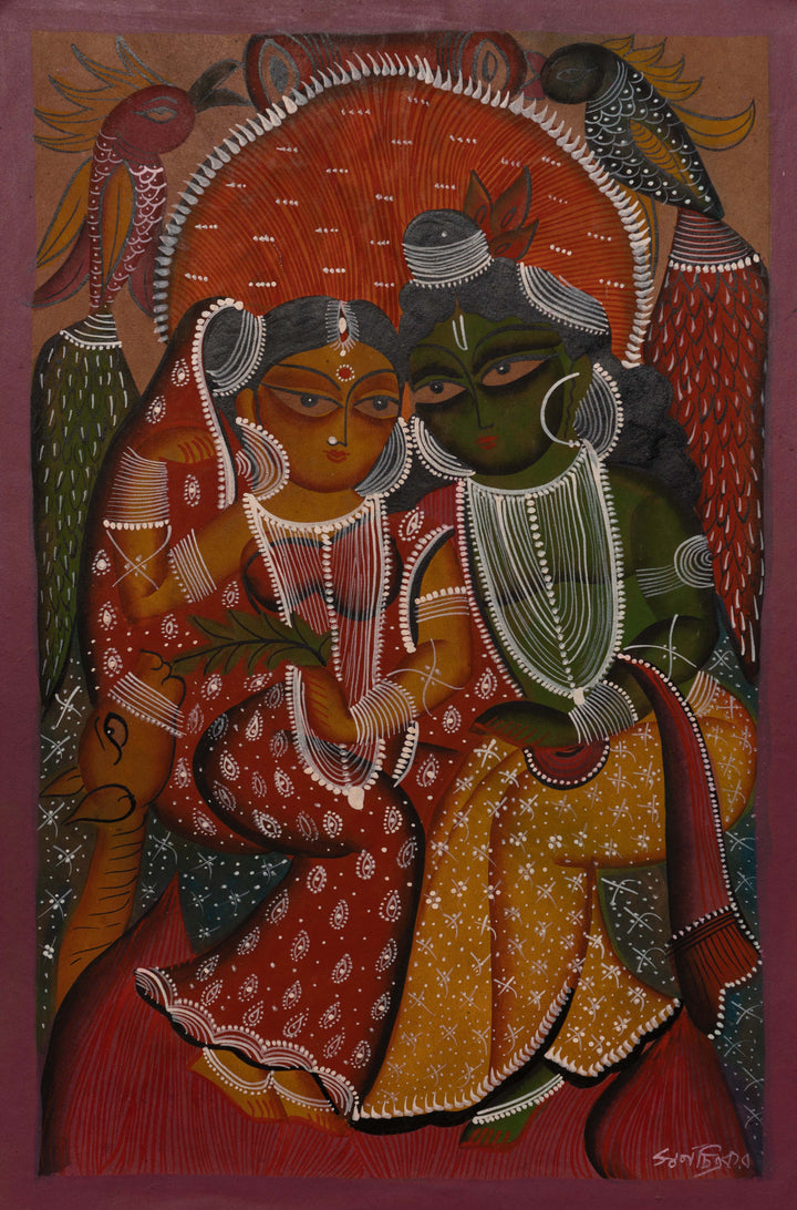 Sita and Ram in Bengal Pattachitra by Swarna Chitrakar Thumbnail