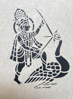 Slaughter of Bakasura, Sanjhi Artwork By Ashutosh Verma