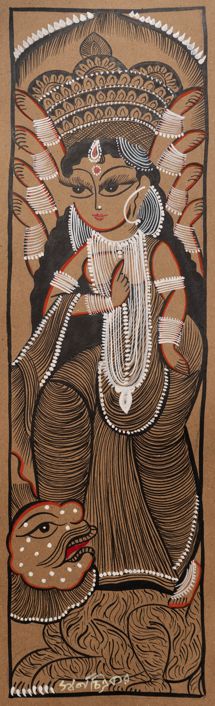 Slayer of Mahishasura: Bengal Pattachitra by Swarna Chitrakar Thumbnail