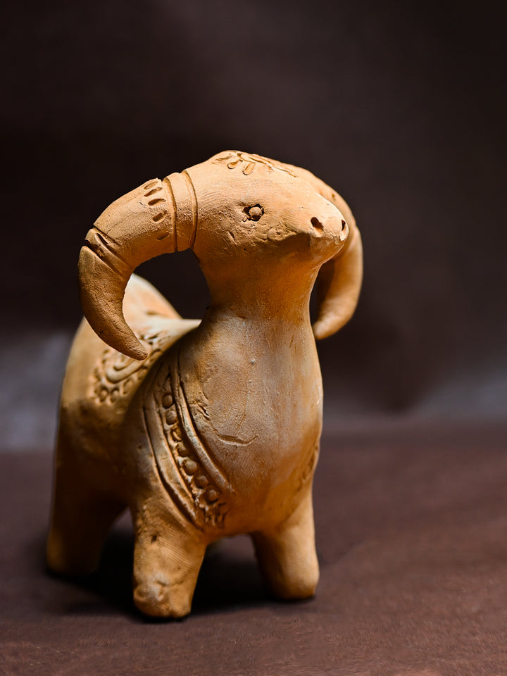 Spirit of the Heights: The Terracotta Markhor's Majesty, Terracotta art by Dolon Kundu Thumbnail