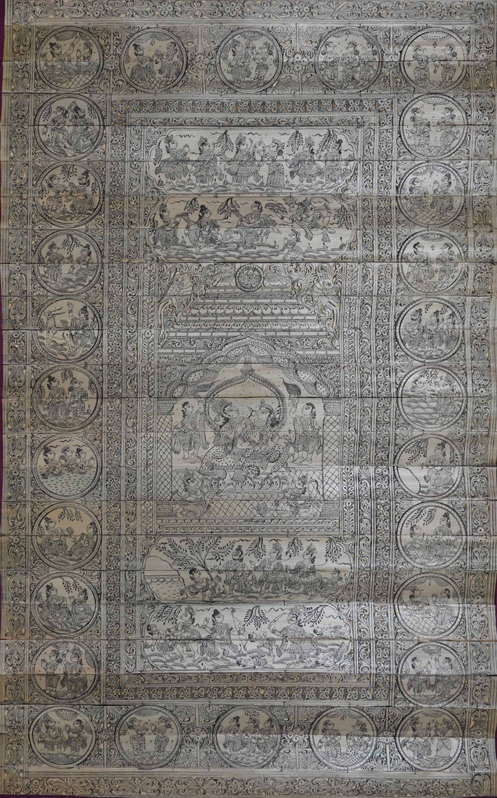 Spiritual Echoes: Timeless Tales in Monochrome Talapatra Painting by Apindra Swain Thumbnail