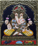 Buy Sri Ganpati Bappa, Tanjore Painting by Sanjay Tandekar