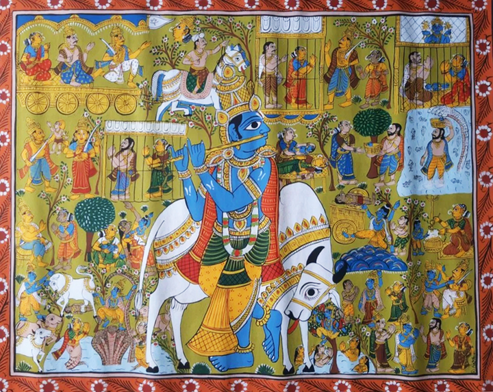 Story of Shri Krishna : CHERIYAL SCROLL PAINTING BY SAI KIRAN Thumbnail