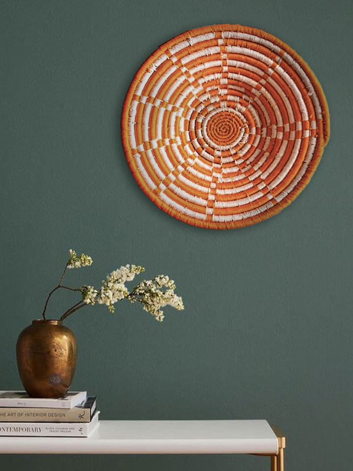 Straw basket with yellow and off-white hues: Grasswork by Mayur Shilpa Thumbnail