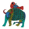 Buy Strength and Freedom The Bull and Bird's Alliance Gond Painting by Kailash Pradhan
