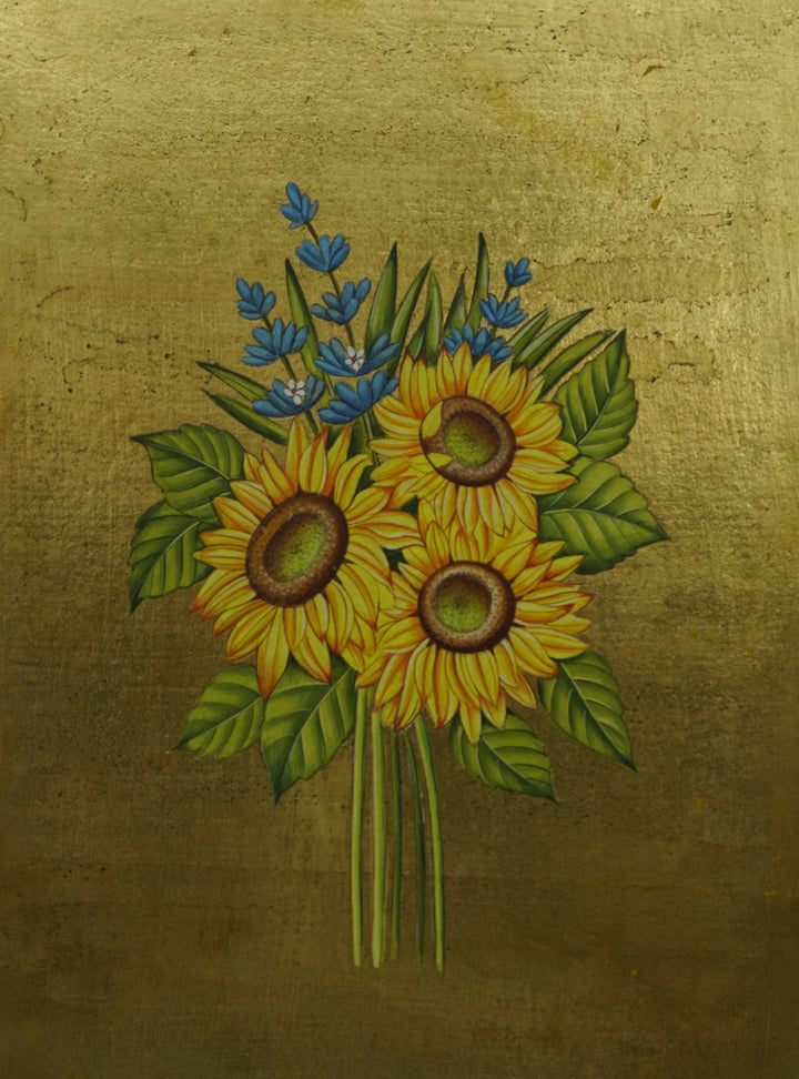 Sunflowers in Mughal Miniature By Mohan Prajapati Thumbnail