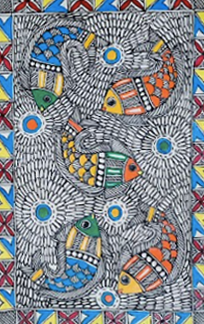 Buy Swirling Fishes in Madhubani 