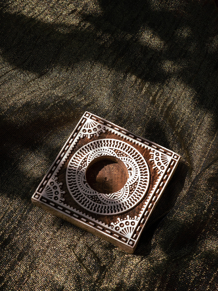 Symmetrical Wooden Block Diya Set with a tinch of whimsy by Vikas Singh Thumbnail