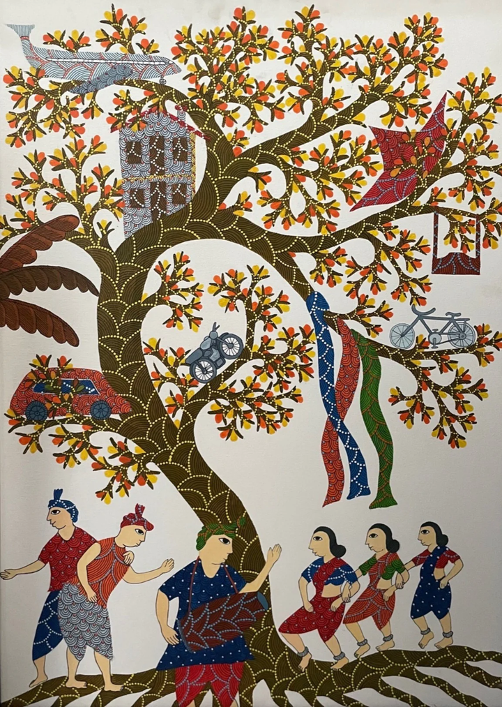 Symphony of Life: Gond Painting by Venkat Shyam Thumbnail