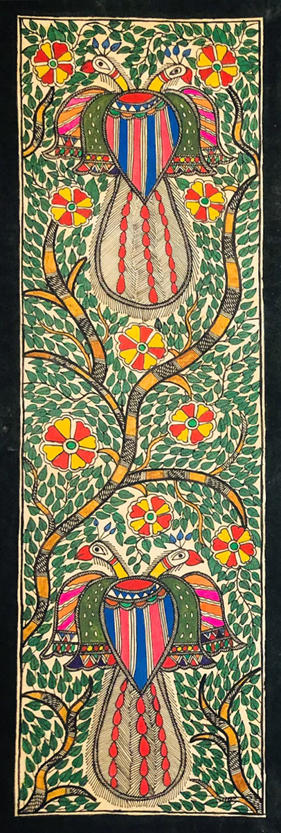 Symphony of Splendor: United Plumage in a Lush Madhubani Canvas by Ambika Devi Thumbnail