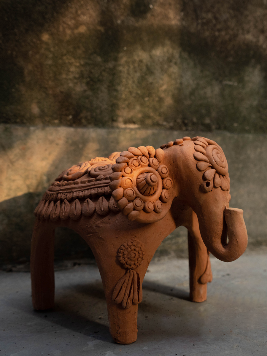 A Royal Elephant: Terracotta Art by Dolon Kundu