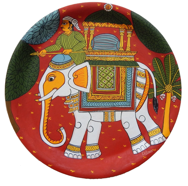 THE ELEPHANT: CHERIYAL SCROLL PAINTING BY SAI KIRAN Thumbnail