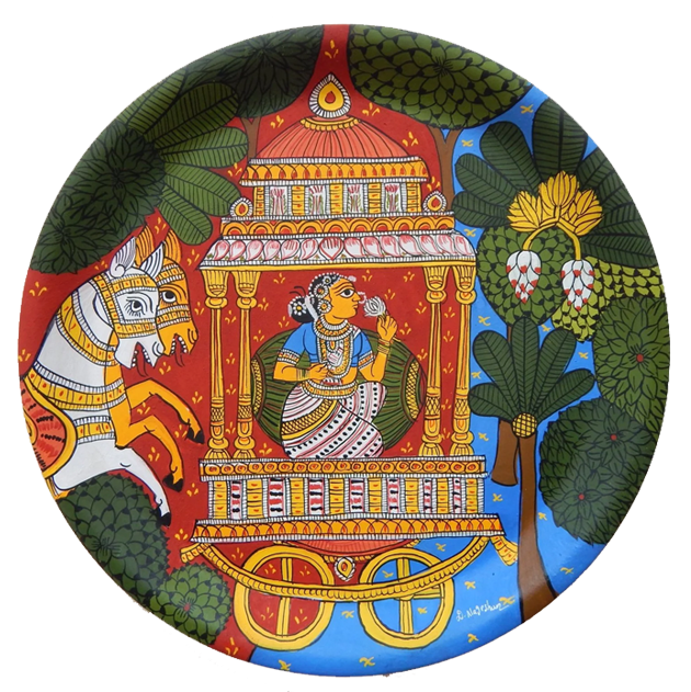 THE QUEEN: CHERIYAL SCROLL PAINTING BY SAI KIRAN Thumbnail