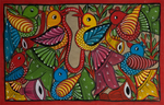Vivid imagery of birds: Santhal-Tribal Pattachitra by Manoranjan Chitrakar