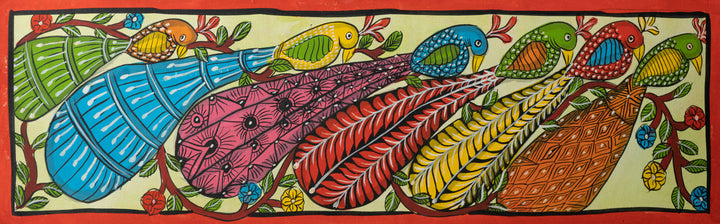 The Lyrical Plumes: Santhal Tribal Pattachitra by Manoranjan Chitrakar Thumbnail