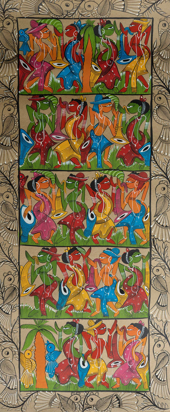 The Spirit of Celebration in Santhal Tribal Pattachitra by Manoranjan Chitrakar Thumbnail