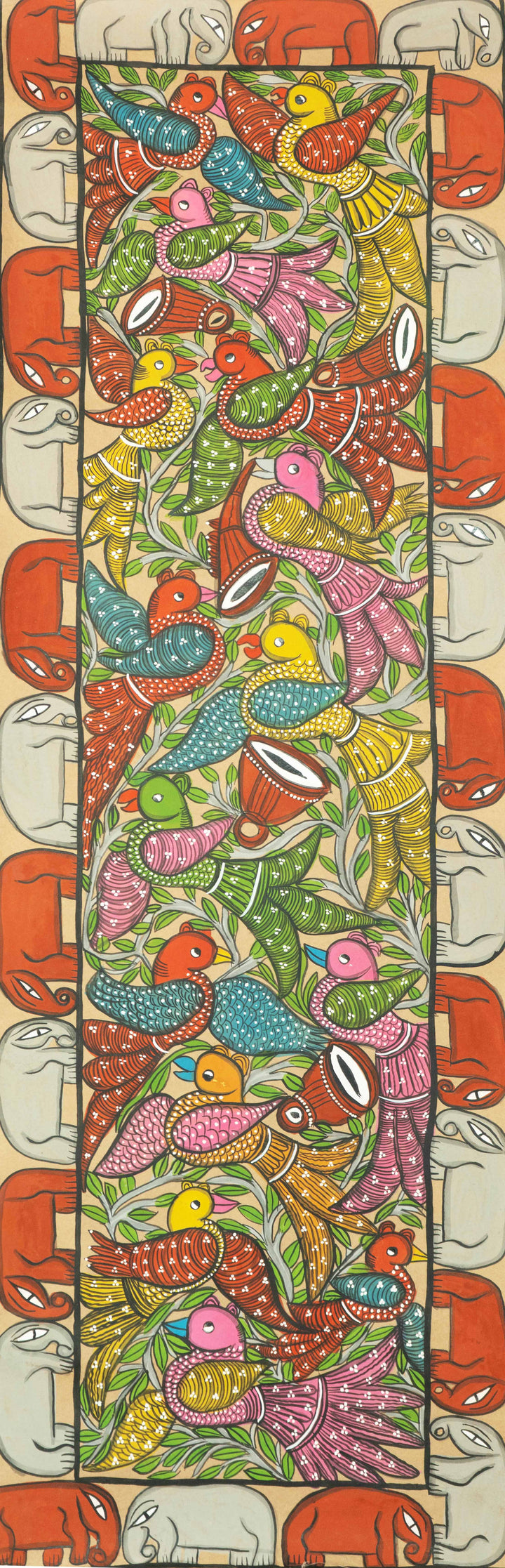 The Nature in Frolic: Santhal Tribal Pattachitra by Manoranjan Chitrakar Thumbnail