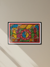 Fishes and flower in Santhal-Tribal Pattachitra for sale