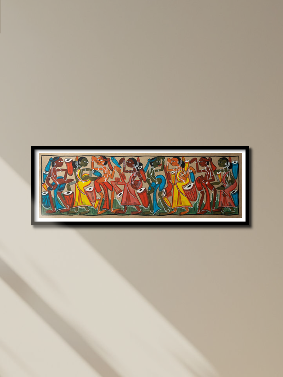 Dance of the Santhal Tribe: Art by Manoranjan Chitrakar