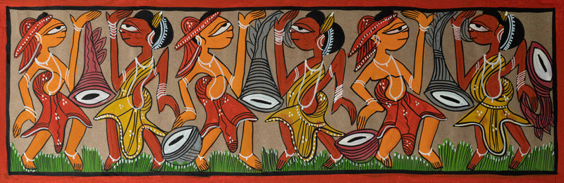 Buy Celebration of Tribal Life: Santhal-Tribal Pattachitra Painting