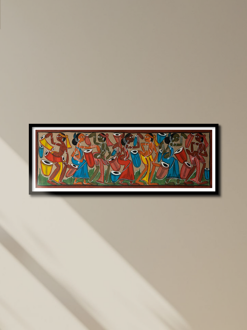The Santhal Musical Moment in Santhal-Tribal Pattachitra Painting for sale