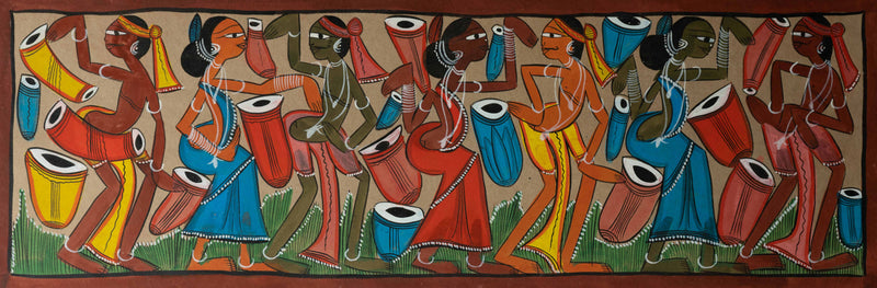 Buy The Santhal Musical Moment in Santhal-Tribal Pattachitra Painting