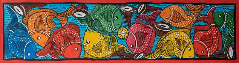 Fish depiction in Santhal Tribal Pattachitra