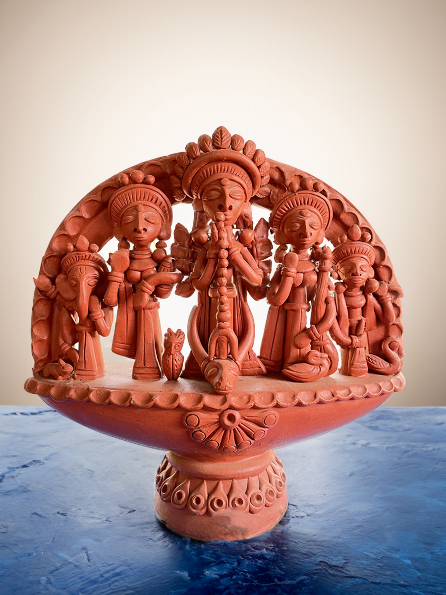Shop Durga Family in Terracotta by Ranjan Das