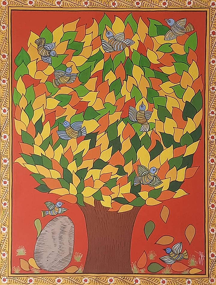 TREE OF LIFE: CHERIYAL SCROLL PAINTING by Sai Kiran Thumbnail