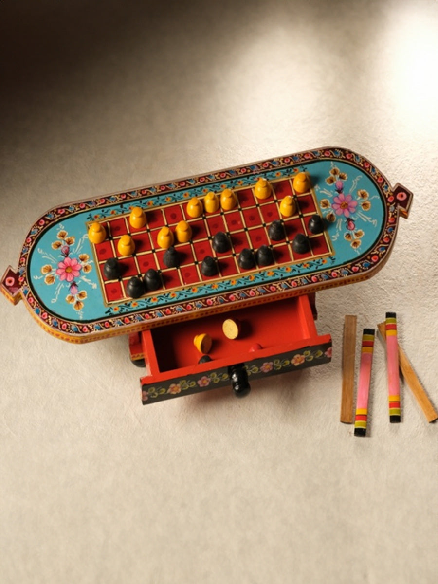 Tabalphal (5 games in 1) Wooden Ganjifa by Sawant Bhonsle for sale