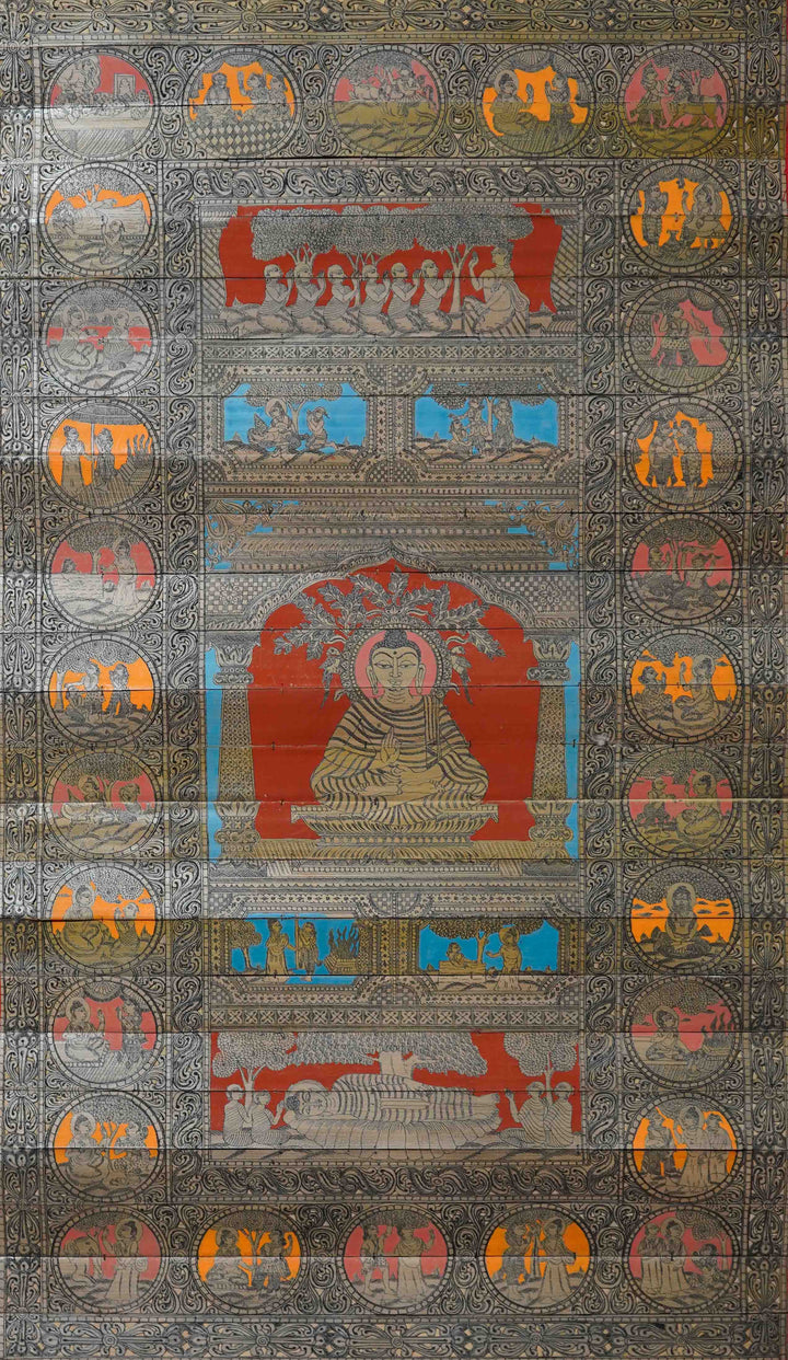 Talapatra Serenity: Stories of Buddha Talapatra Painting by Apindra Swain Thumbnail