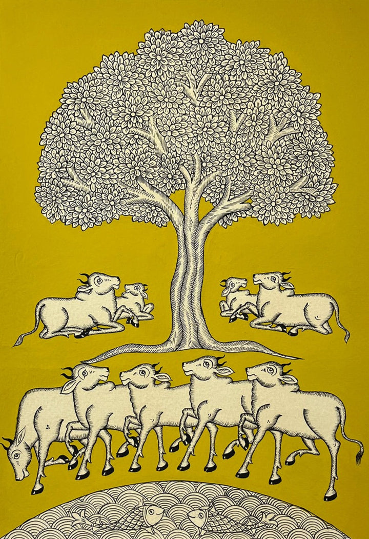 Tale of Cows Beneath the Banyan's Embrace by Kalyan Joshi Thumbnail
