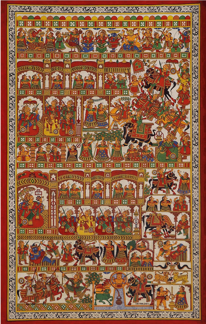 Tales Unveiled - Valor of Pabuji Phad Painting by Kalyan Joshi Thumbnail