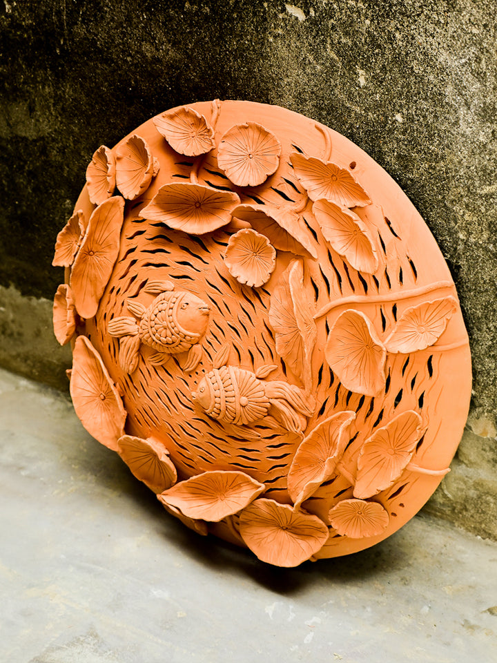 Tales from the Depths: A Terracotta Fish in the Sea, Terracotta art by Dolon Kundu Thumbnail
