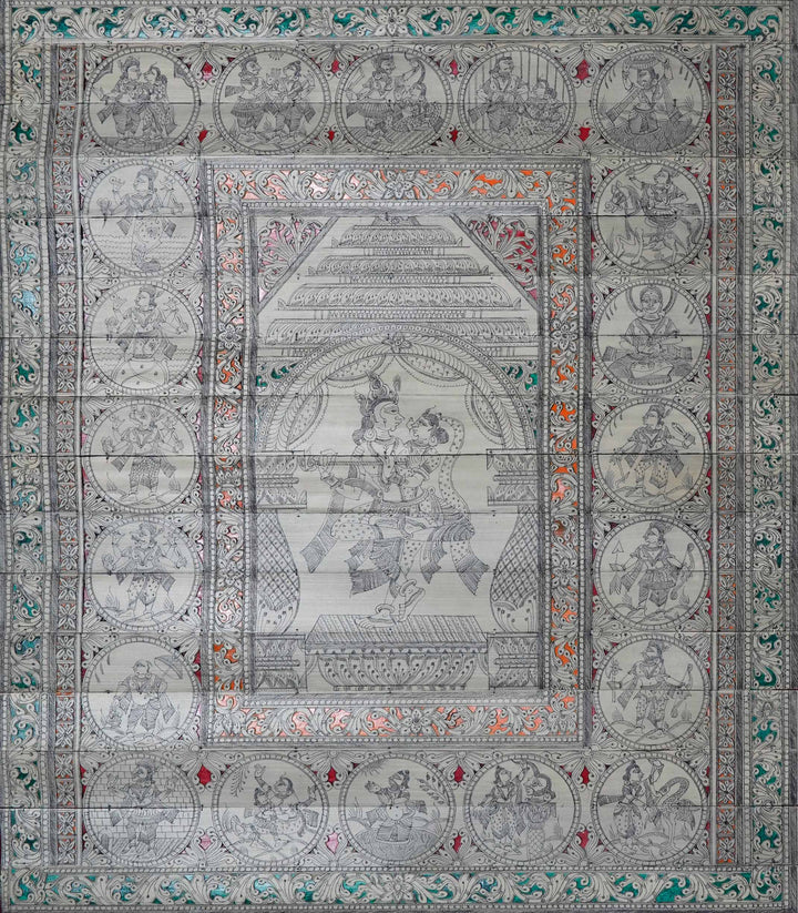 Tales of Divine Love: Grace of the Lovers through Talapatra's masterpiece, Talapatra Painting by Apindra Swain Thumbnail