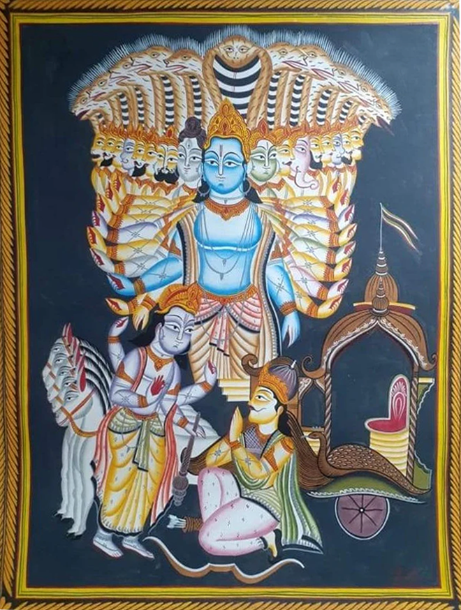 Tales of the Mahabharata:Bengal Pattachitra painting by Manoranjan Chitrakar Thumbnail