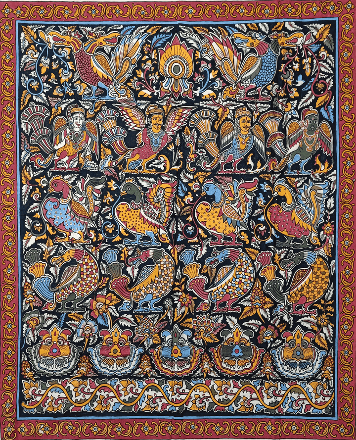 Mythological Birds in Karuppur Kalamkari  by K. Lakshminarayan Thumbnail
