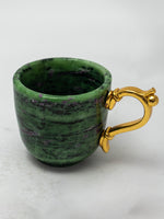 Tea Tales: Ruby Zoisite Gemstone Carving, A Celebration of Serenity by Prithvi Kumawat