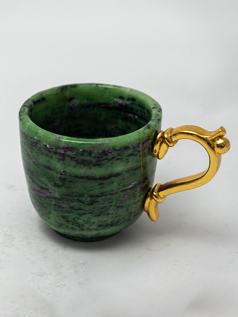 Tea Tales: Ruby Zoisite Gemstone Carving, A Celebration of Serenity by Prithvi Kumawat