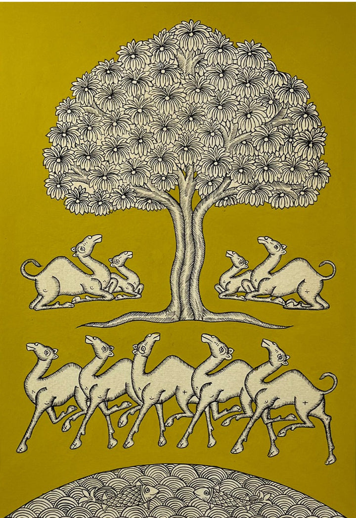 The Banyan's Refuge: Embracing Camels by Kalyan Joshi Thumbnail