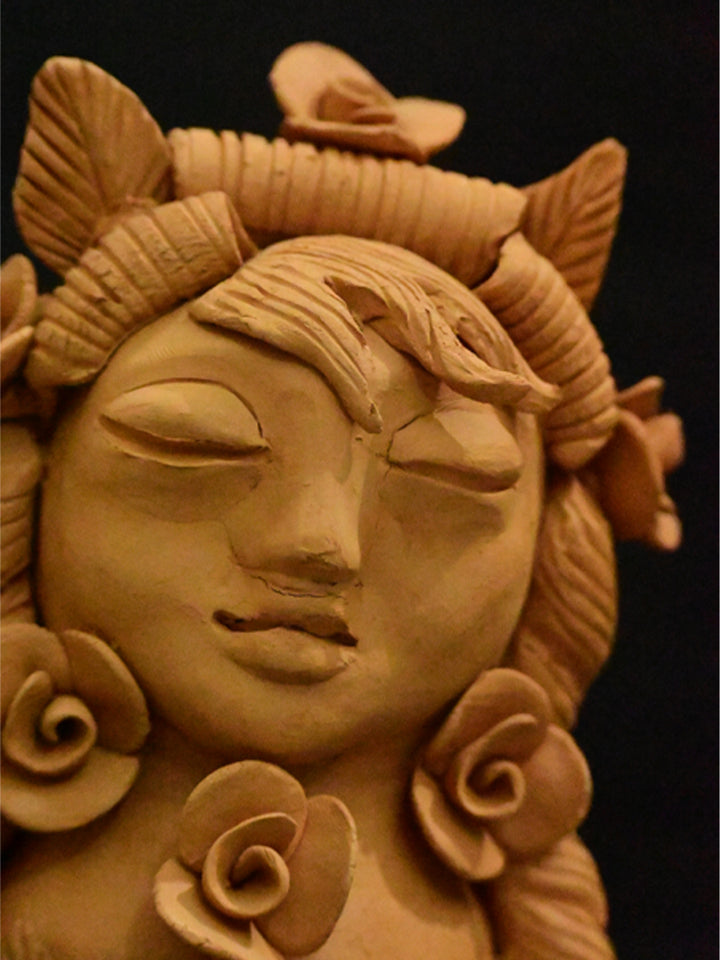 The Blossoming Beauty: A Terracotta Sculpture of a Woman by Dolon Kundu Thumbnail