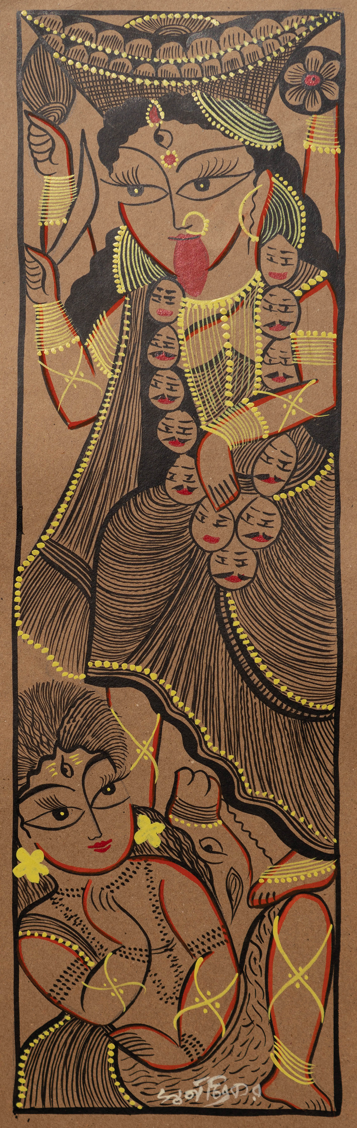 The Demon Slayer in Bengal Pattachitra by Swarna Chitrakar Thumbnail