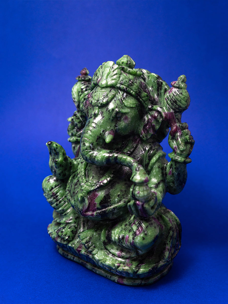 Lord Ganesha's Presence in Ruby Zoisite by Prithvi Kumawat