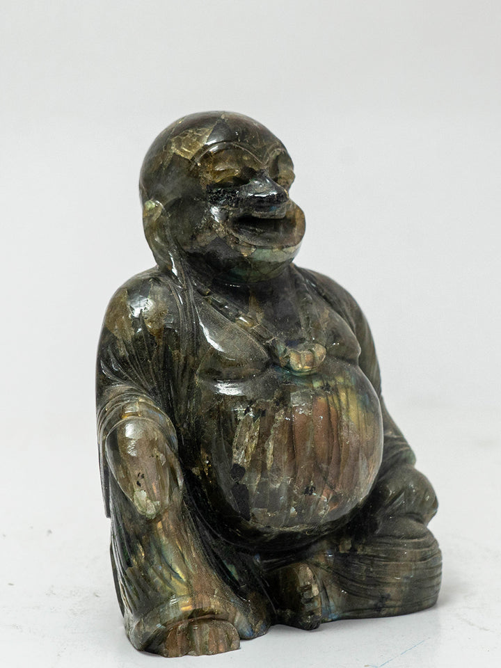 The Illuminated Smile: The Labradorite Gemstone Carving of the Smiling Buddha by Prithvi Kumawat Thumbnail