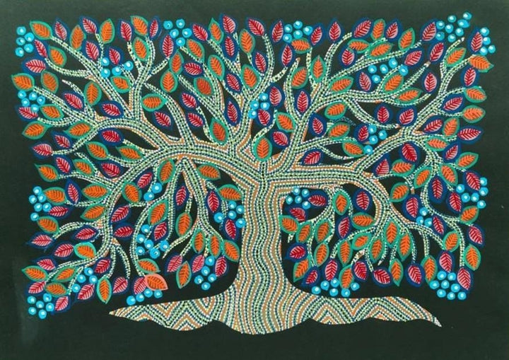 The Immortal Tree of Life in Bhil Painting by Geeta Bariya Thumbnail