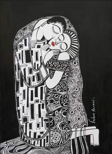The Kiss in Madhubani by Izhar Ansari Thumbnail