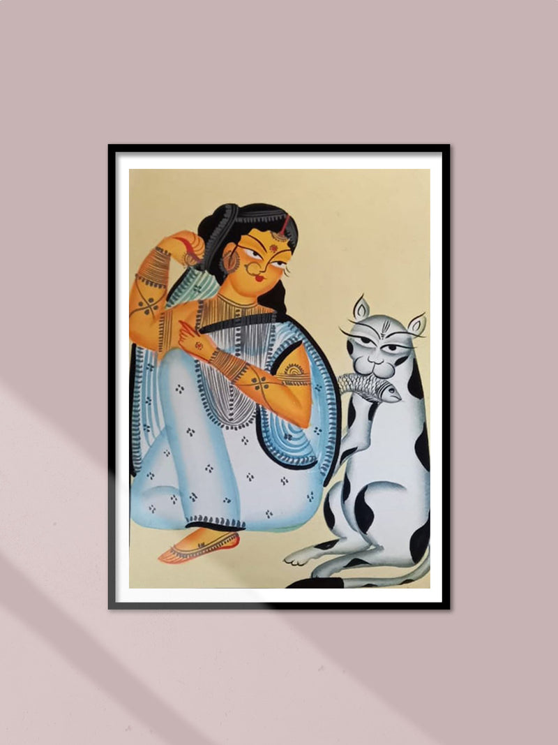 Shop The Married Woman and Her Feline Companion in Kalighat by Uttam Chitrakar